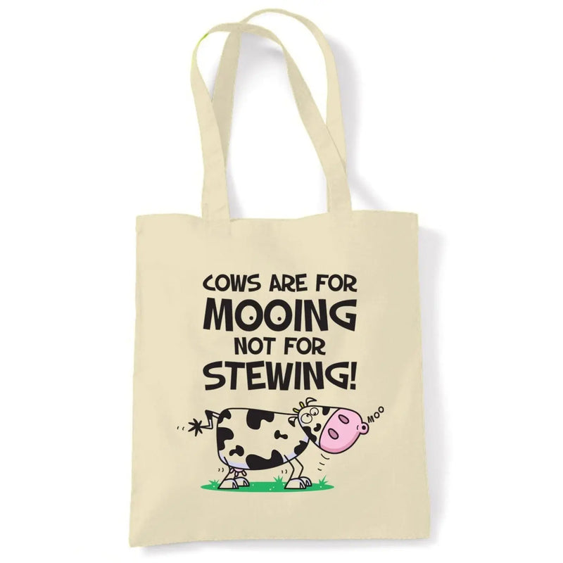 Vegetarian Cows Are For Mooing Cotton Shoulder Shopping Bag