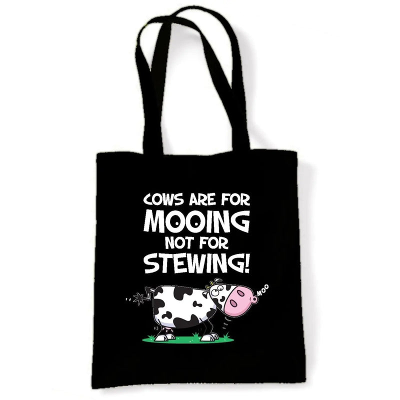 Vegetarian Cows Are For Mooing Cotton Shoulder Shopping Bag