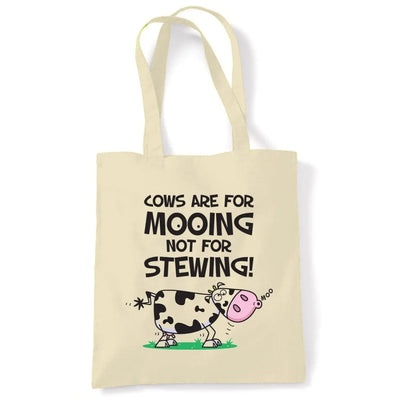Vegetarian Cows Are For Mooing Tote Shoulder Shopping Bag