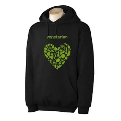 Vegetarian Heart Logo Hoodie XXL / Black