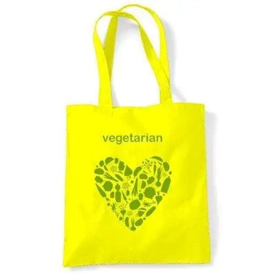 Vegetarian Heart Logo Shoulder Bag Yellow