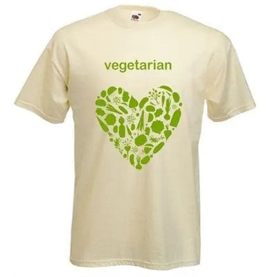Vegetarian Heart Logo T-Shirt M / Cream