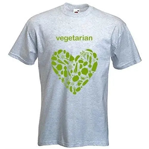 Vegetarian Heart Logo T-Shirt M / Light Grey
