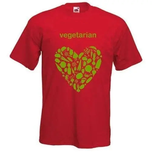 Vegetarian Heart Logo T-Shirt M / Red