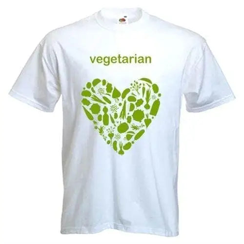 Vegetarian Heart Logo T-Shirt M / White
