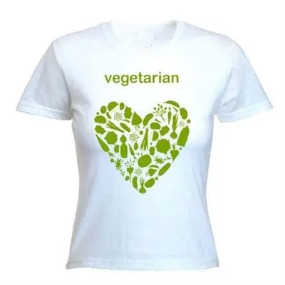 Vegetarian Heart Logo Women's T-Shirt M / White