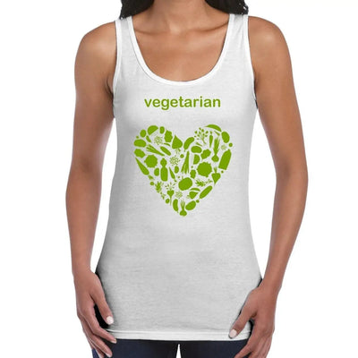 Vegetarian Heart Logo Women's Tank Vest Top XXL / White
