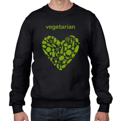 Vegetarian Heart Men's Sweatshirt Jumper L / Black