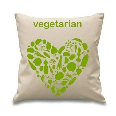 Vegetarian Heart Sofa Cushion Cream