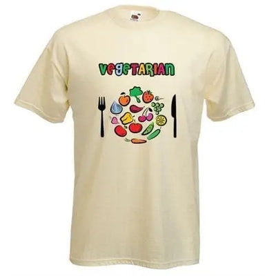 Vegetarian Plate Logo T-Shirt M / Cream