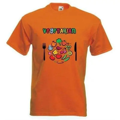 Vegetarian Plate Logo T-Shirt M / Orange