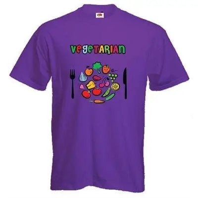 Vegetarian Plate Logo T-Shirt M / Purple