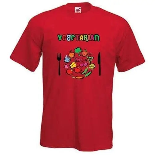 Vegetarian Plate Logo T-Shirt M / Red