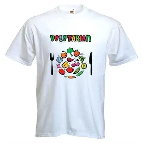 Vegetarian Plate Logo T-Shirt M / White