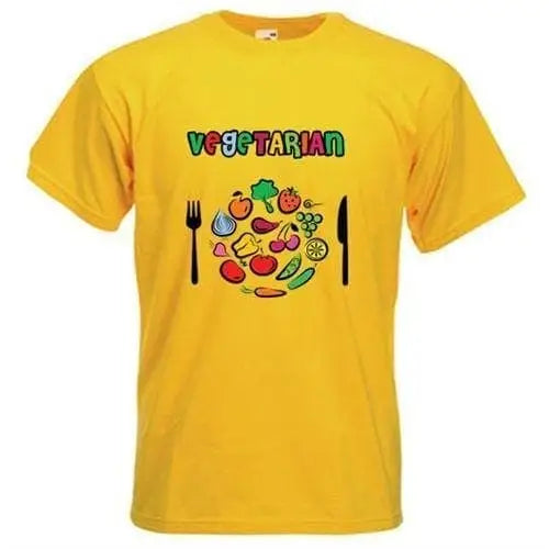 Vegetarian Plate Logo T-Shirt M / Yellow