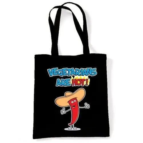 Vegetarians Are Hot Shoulder Bag Black