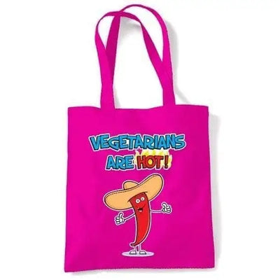 Vegetarians Are Hot Shoulder Bag Dark Pink