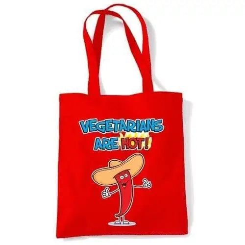 Vegetarians Are Hot Shoulder Bag Red