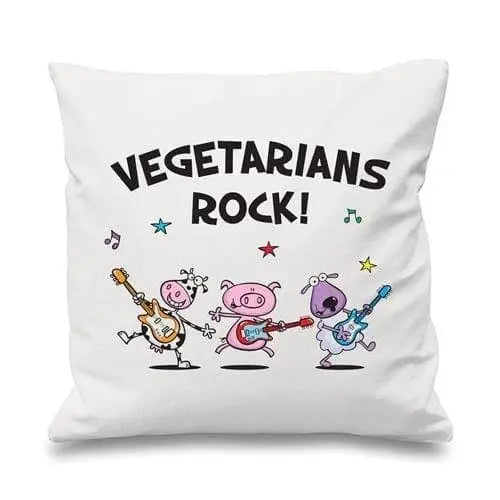 Vegetarians Rock Band Cushion White