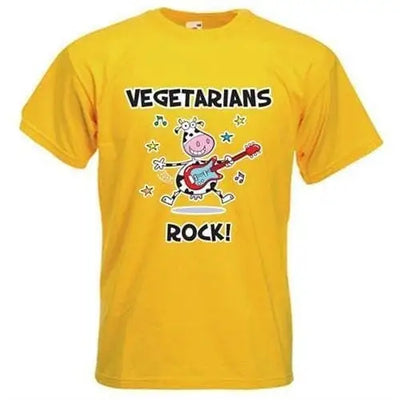 Vegetarians Rock Men's Vegetarian T-Shirt 3XL / Yellow
