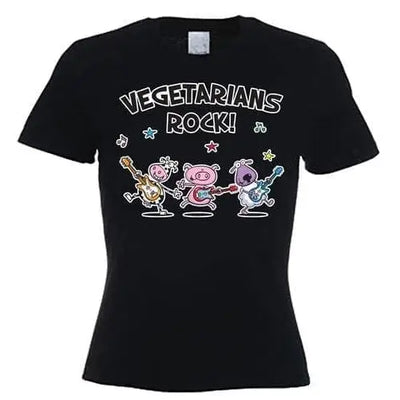 Vegetarians Rock Vegetarian Women's T-Shirt S / Black