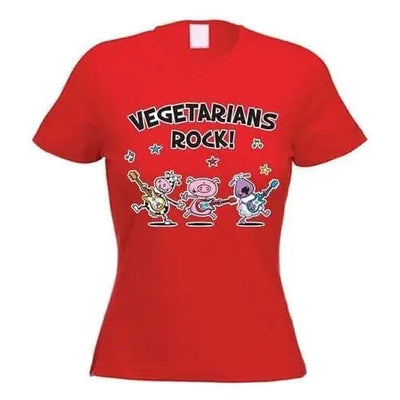 Vegetarians Rock Vegetarian Women's T-Shirt S / Red
