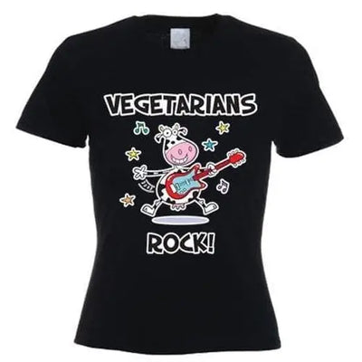 Vegetarians Rock Women's Vegetarian T-Shirt M / Black
