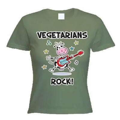 Vegetarians Rock Women's Vegetarian T-Shirt M / Khaki