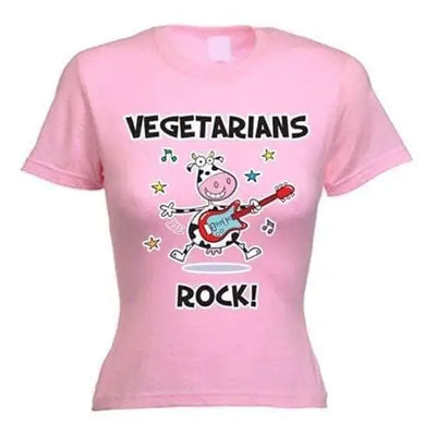 Vegetarians Rock Women's Vegetarian T-Shirt M / Light Pink