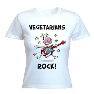 Vegetarians Rock Women's Vegetarian T-Shirt M / White