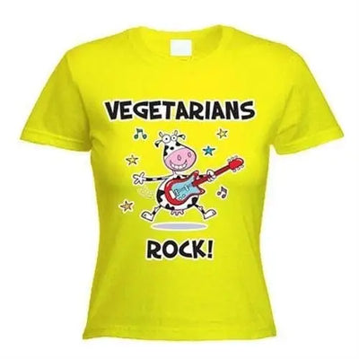 Vegetarians Rock Women's Vegetarian T-Shirt M / Yellow