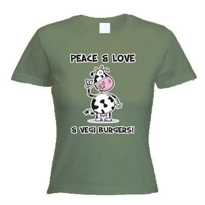 Vegi Burgers Women's Vegetarian T-Shirt S / Khaki