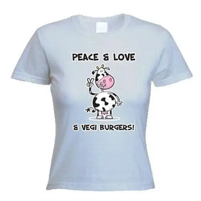 Vegi Burgers Women's Vegetarian T-Shirt S / Light Grey