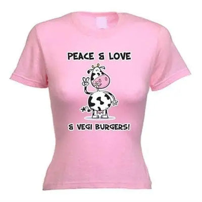 Vegi Burgers Women's Vegetarian T-Shirt S / Light Pink