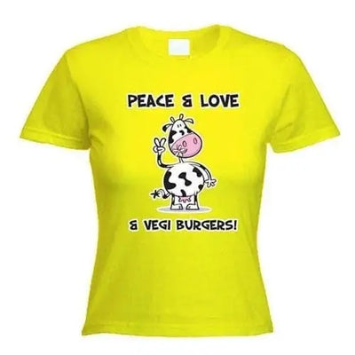 Vegi Burgers Women's Vegetarian T-Shirt S / Yellow