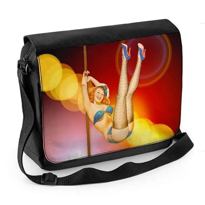 Vintage Burlesque Dancer Laptop Messenger Bag