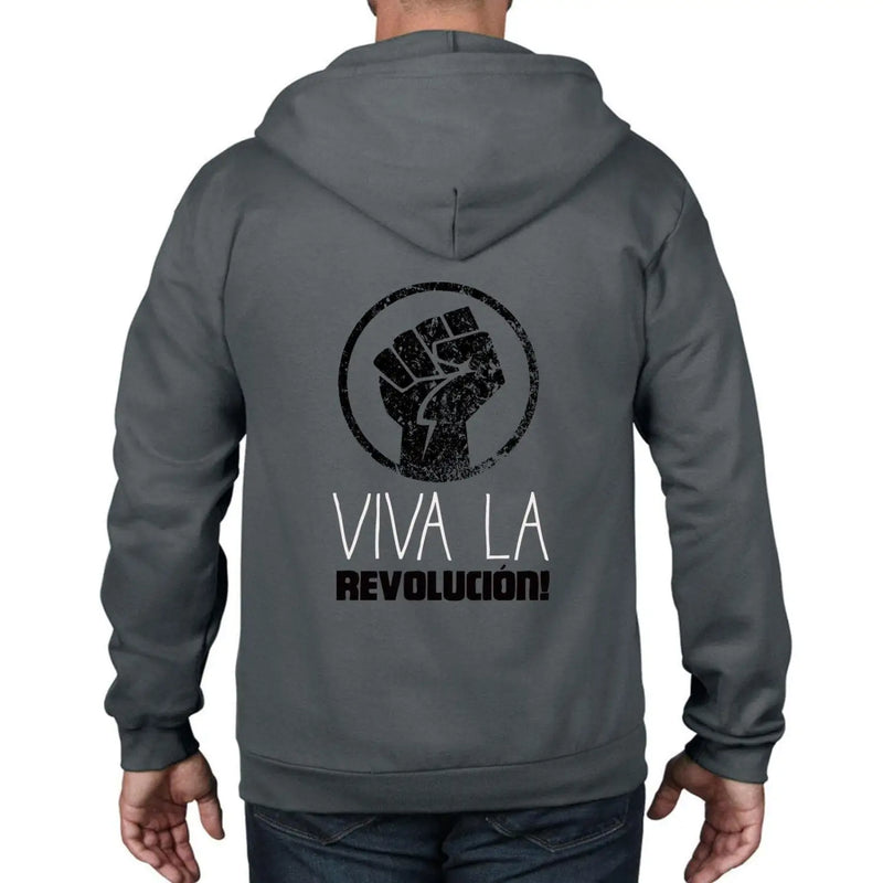 Viva La Revolution Cuba - Revolucion Full Zip Hoodie S / Charcoal