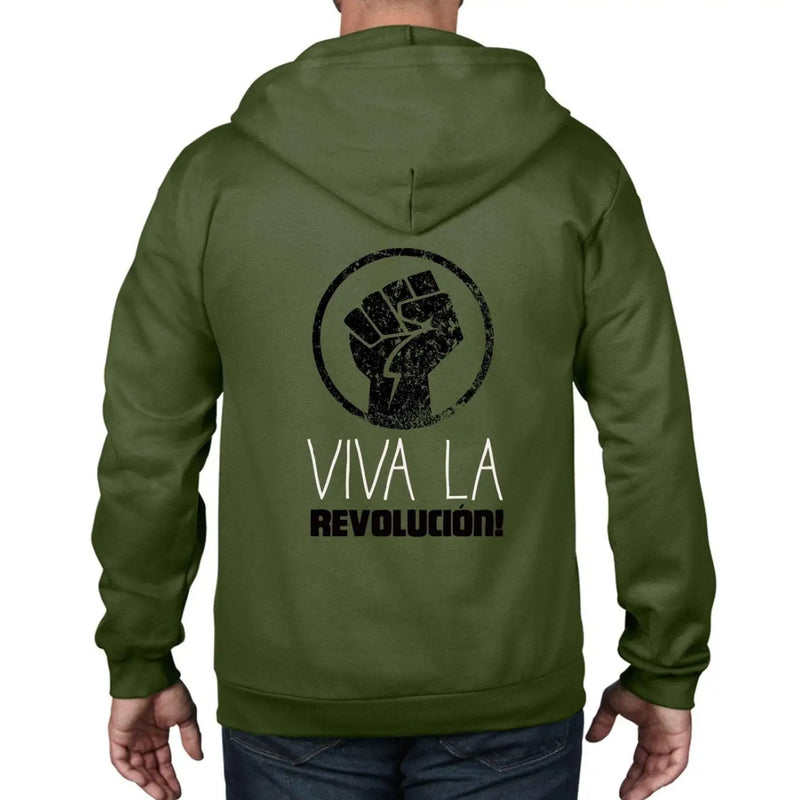 Viva La Revolution Cuba - Revolucion Full Zip Hoodie S / City Green