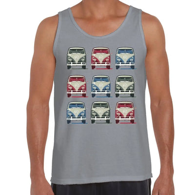 VW Campervan Pop Art Men's Tank Vest Top XXL / Light Grey