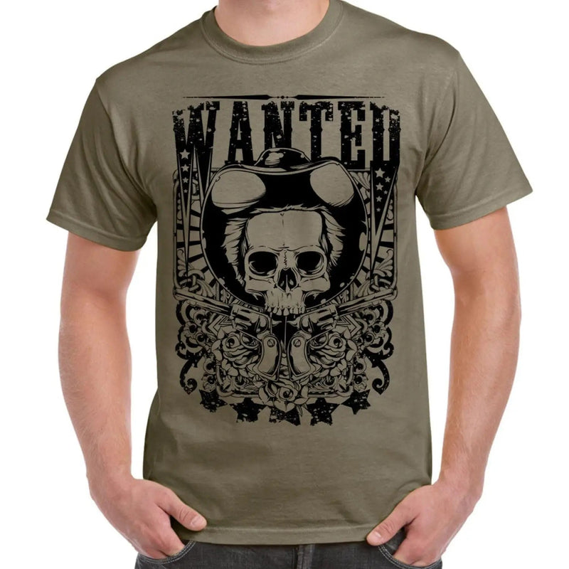 Wanted Poster Skull Large Print Men&