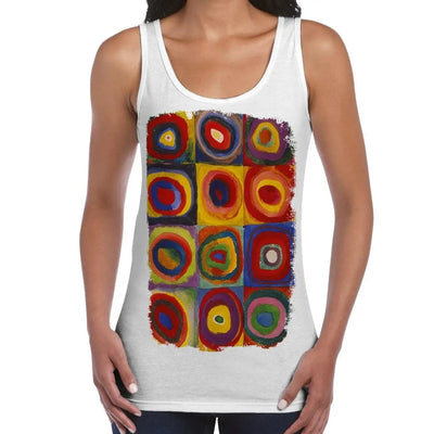 Wassilly Kandinsky Colour Study Square With Concentric Circles Large Print Women's Vest Tank Top XL