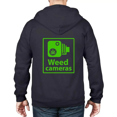 Weed Camera Funny Cannabis Full Zip Hoodie M / Black