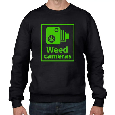 Weed Camera Funny Cannabis Men's Sweatshirt Jumper XXL / Black