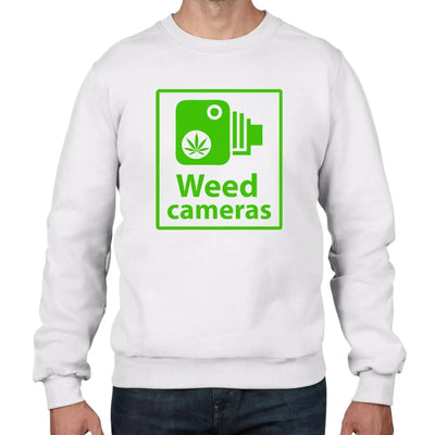 Weed Camera Funny Cannabis Men's Sweatshirt Jumper XXL / White