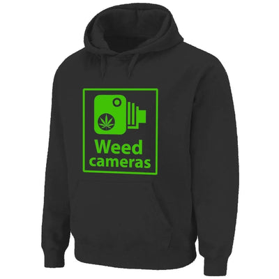 Weed Camera Funny Cannabis Pouch Pocket Pull Over Hoodie M / Black