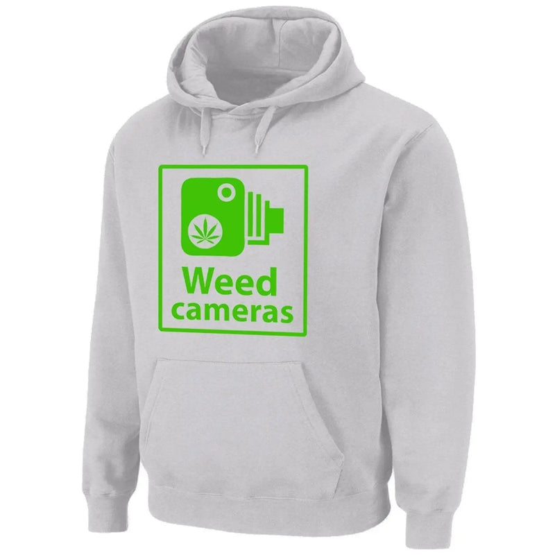 Weed Camera Funny Cannabis Pouch Pocket Pull Over Hoodie M / Light Grey