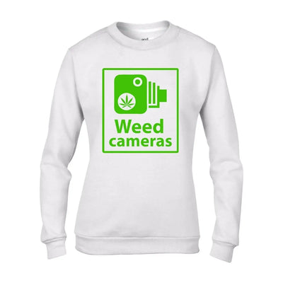 Weed Camera Funny Cannabis Women's Sweatshirt Jumper L / White