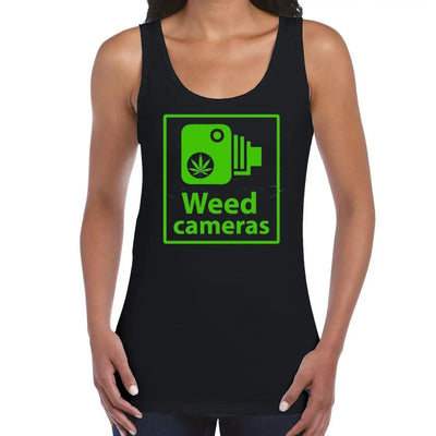 Weed Camera Funny Cannabis Women's Vest Tank Top M / Black