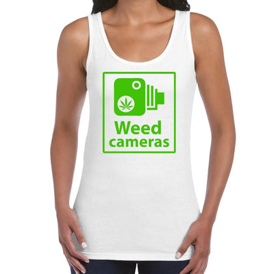 Weed Camera Funny Cannabis Women's Vest Tank Top M / White