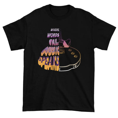 Where Words Fail Music Speaks Men’s Guitar T-Shirt